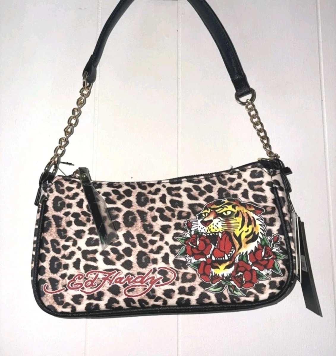 アメリカ購入品エドハーディー タイガー レオパード ショルダーバッグ Y2K 赤 25+ Ed Hardy Zip Shoulder Bags for Women for sale | Updated Oct 2026
