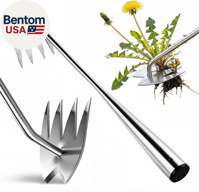 Weed Puller Tool, Heavy-Duty Stainless Steel Weeding Tool with Extendable Handle