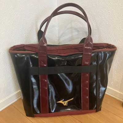 Mizuno Pro Baseball Tote Bag Black Bordeaux Enamel Rare - Bild 1 von 4