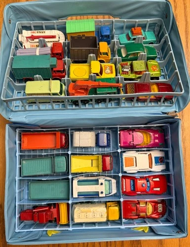 Lot of 24 Vintage Matchbox Lesney Cars 70s Cars In Good Condition With Case Rare