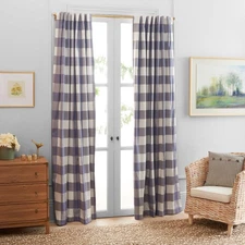 Home Collection Hyland Blue Cotton 52 x 84-inch Blackout Window Panel Curtain...