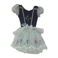 Anna Frozen Inspired Ballet Leotard Tutu Dress Navy Mint Green Kids
