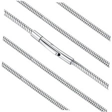 Stainless Steel Chains for Men, Length 20 Inches 01. Snake Chain-Silver