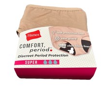 Hanes Women's Comfort, Period Super Protection Briefs - Sz 7 Large - 2 Pair New
