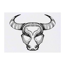 'Taurus Bull Head' Temporary Tattoos / Transfers TO00019644 