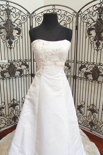 451W BEAUTIFUL 383 SZ 10 IVORY ANTIQUE GOLD WEDDING GOWN DRESS - Picture 2 of 11