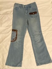 Vtg BRATZ Girls JEANS-Denim Light Blue-Child 6/6X-Pockets-Embroidery-High Waist