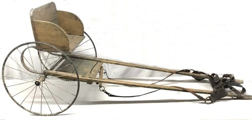 RARE VICTORIAN ANTIQUE CHILDS WOODEN GOAT CART 5' 4"   FREE PICK-UP