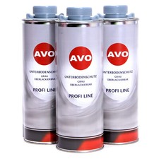 Unterbodenschutz UBS Steinschlagschutz grau &uuml;berlackierbar 3x1Liter AVO A100202