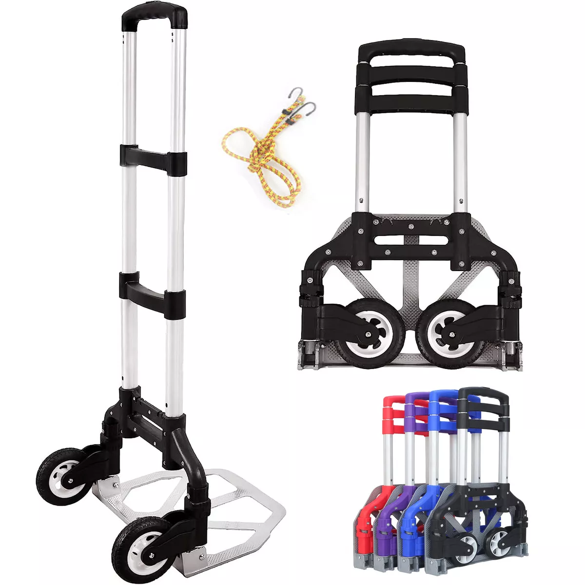 Portable Folding Hand Truck Dolly Cart 176 lb. Collapsible Luggage Cart  Trolley