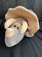 DANDEE Dan Dee TRICERATOPS PLUSH ANIMAL DINOSAUR TOY 21" X 10" NEED CLEANING K2