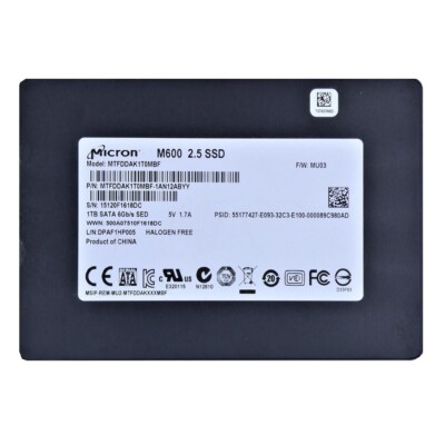 Micron M600 1TB SSD 2.5'' SATA 6Gb/s Solid State Drive MTFDDAK1T0MBF-1AN12ABYY