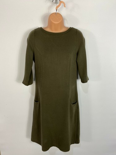 WOMENS BODEN UK 8 LONG KHAKI GREEN 3/4 