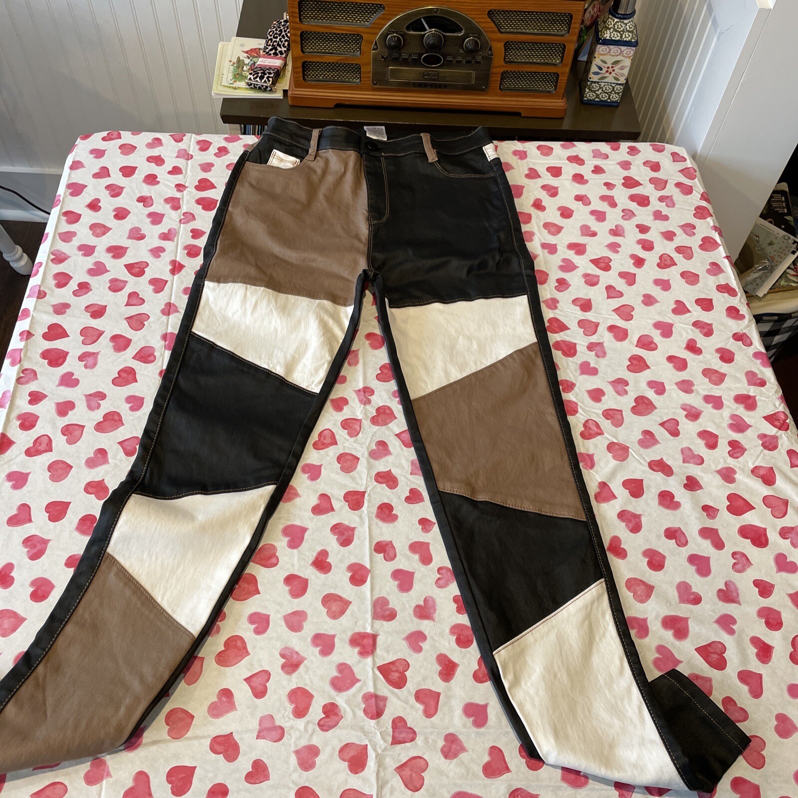 Patchwork  skinny jeans very tiny medium - image 1