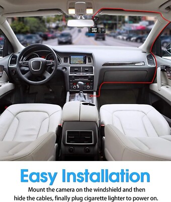 Abask J05 Dashcam Dual 1080P - Front & Innenkamera Mit Nachtsicht & Parküberwachung