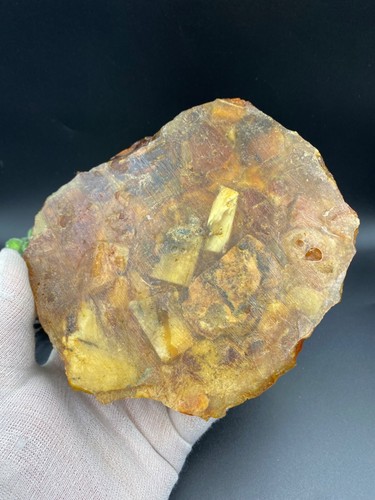 ANTIQUE Natural Butterscotch Egg Yolk Baltic Amber table souvenir stand stone - Picture 16 of 19