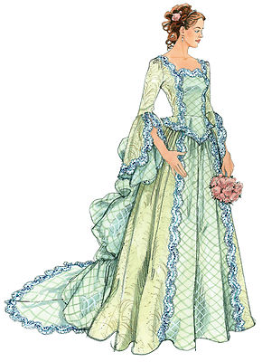 PATTERN to sew Victorian Dress Bustle Skirt Costume McCalls 6097 Wedding 6-20