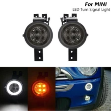 Smoked LED Halo Ring DRL Lamp Turn Signal Light Assy For MINI Cooper R50 R52 R53