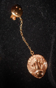 Vintage  Bowling Pin ~ Gold Pins @ 1 inch chain to Bowling Ball ~  225 Club
