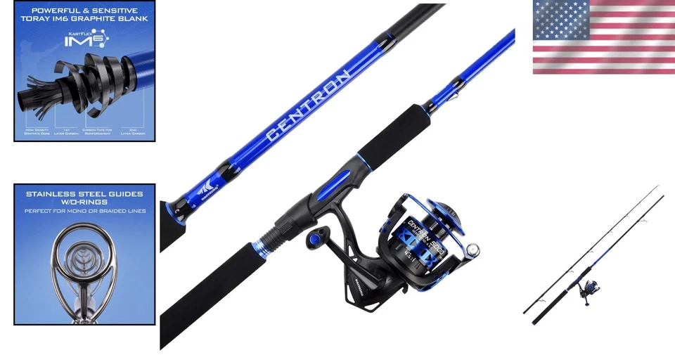 Ultra-Lightweight Centron Fishing Rod & Reel Combo with EVA Handles 6, 7, 8 Ft - Image 2 of 4