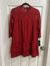 Lacy red Zara mini dress. NEW With Tags. Size Small