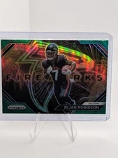 2023 Panini Prizm - Fireworks Green Prizm #F-24 Bijan Robinson (RC)