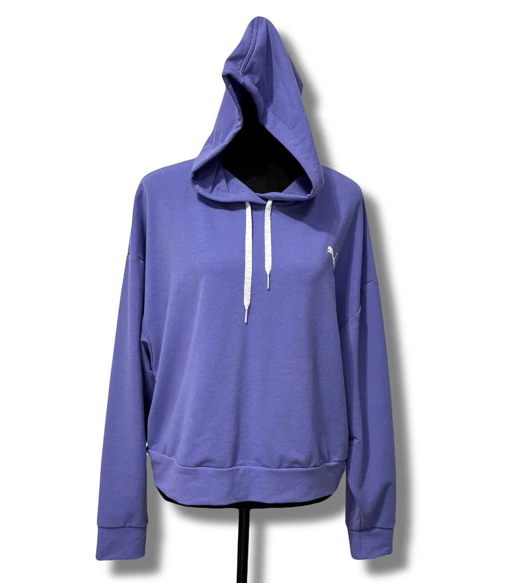 Puma Ladies Modern Sports Hoodie Lightweight Hazy Blue Size Large