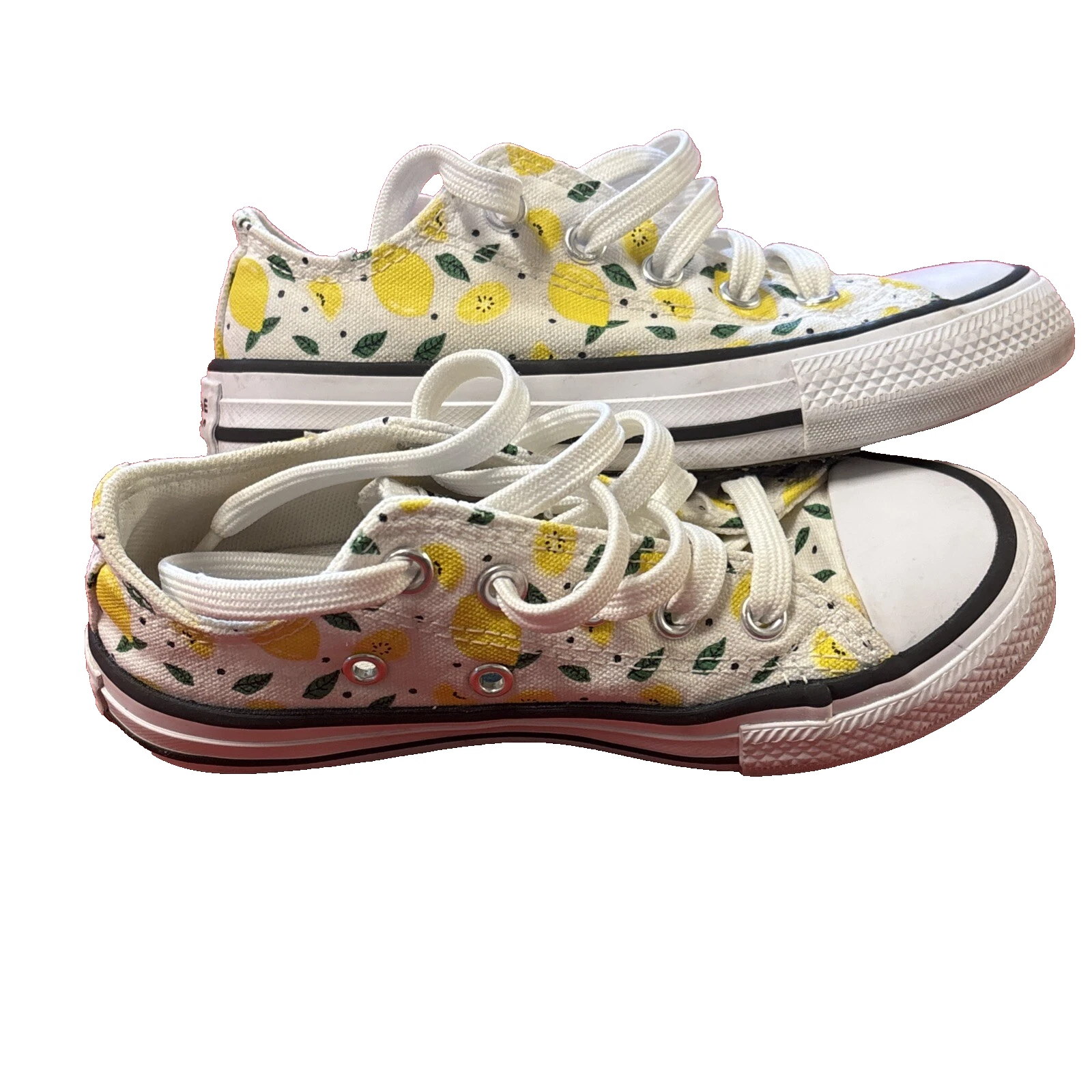 Scarpe sneakers basse bambino Converse All Star giallo stampa limone taglia 11 JR