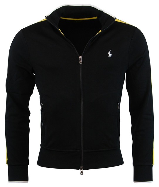 Polo Ralph Lauren Performance Men's Full Zip Mock Neck Track Jacket-Black | eBay