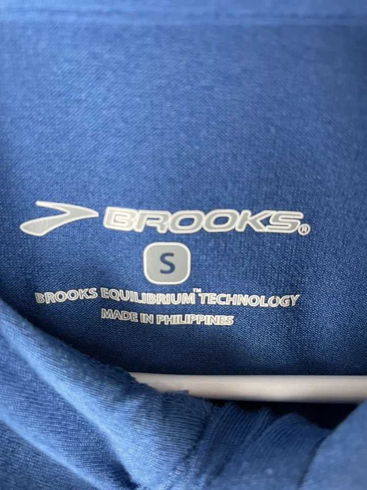 Brooks 1/4 Cremallera Correr Hombre Talla Pequeña Azul Neón y Amarillo. Foto 2 de 4