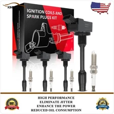 4 Ignition Coils & Iridium Spark Plugs Kit For Toyota Prius 2016-2021 1.8L l4