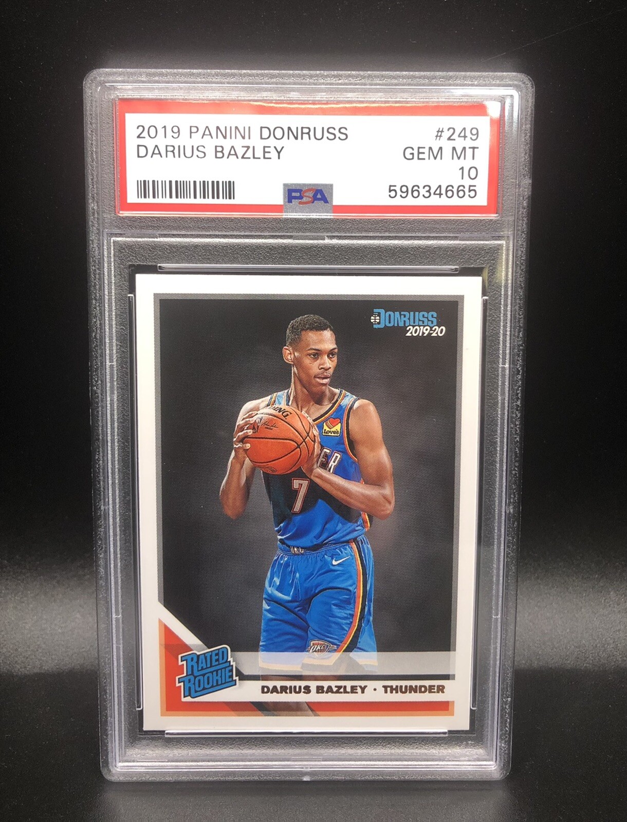 Darius Bazley 2019-20 Donruss Rated Rookie PSA 10 GEM MT OKC Thunder RC