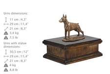 Doberman cropped, dog exclusive urn made of cold cast bronze, Art Dog, USA