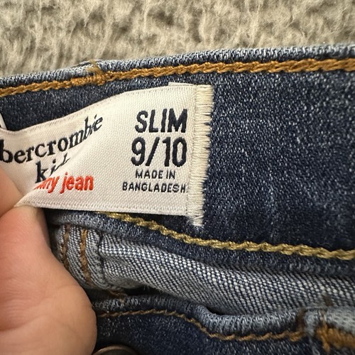 abercrombie Kids Stacked Skinny Jean Boys Jeans Blue Size 9/10 Slim Ripped - Picture 3 of 5