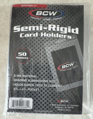 BCW Semi-Ridge Card Holders 50 count 9 mil material 3''5/16x 4''7/16