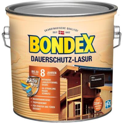 BONDEX Dauerschutz-Lasur 2,5 L Wetterschutz Rio Palisander Holzlasur Holzschutz
