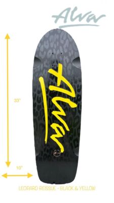ALBA - アルバ　LEOPARD REISSUE - BLACK & YELLOW Alva Skateboard Deck LEOPARD REISSUE BLACK & YELLOW Unused