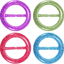 4 Pieces 80S Party Plastic Tee Shirt Clips Fashion round Circle Scarf