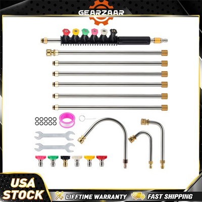 #ad #ad High Pressure Washer Roof Cleaner with adhesive tape 6pcs Spray Nozzle 9.5FT $31.38