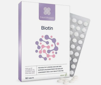 Healthspan Biotin 1000μg 180 Tabletten für Haare Haut & Nägel Gesundheit Neu & Versiegelt
