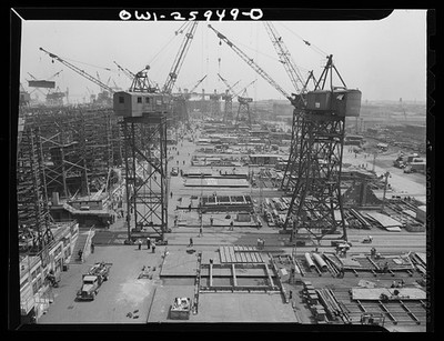 Baltimore Maryland Bethlehem-Fairfield Shipyards 1943 Shipyard Tables Ways