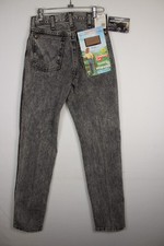 Vintage Wrangler 14MWZHB Women 11 Cowboy Cut Taper Jeans Black Acid Wash 32 USA