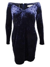 Calvin Klein Women's Off-The-Shoulder Velvet Sheath Dress