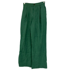 Zara Womens Pants Size XL Trousers Green Flowy Pleated Wide Leg 5427/420 NWOT