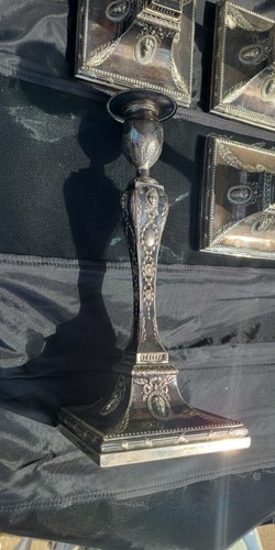 Set of 4 English Sterling Silver Candlesticks by IW&Co - Victorian Neo C. 1890s