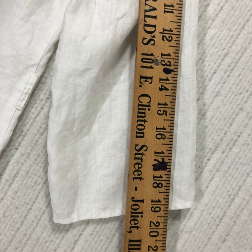7 Weeds Womens White Linen Blend Embroidered Button Down Shirt Large - Picture 7 of 8