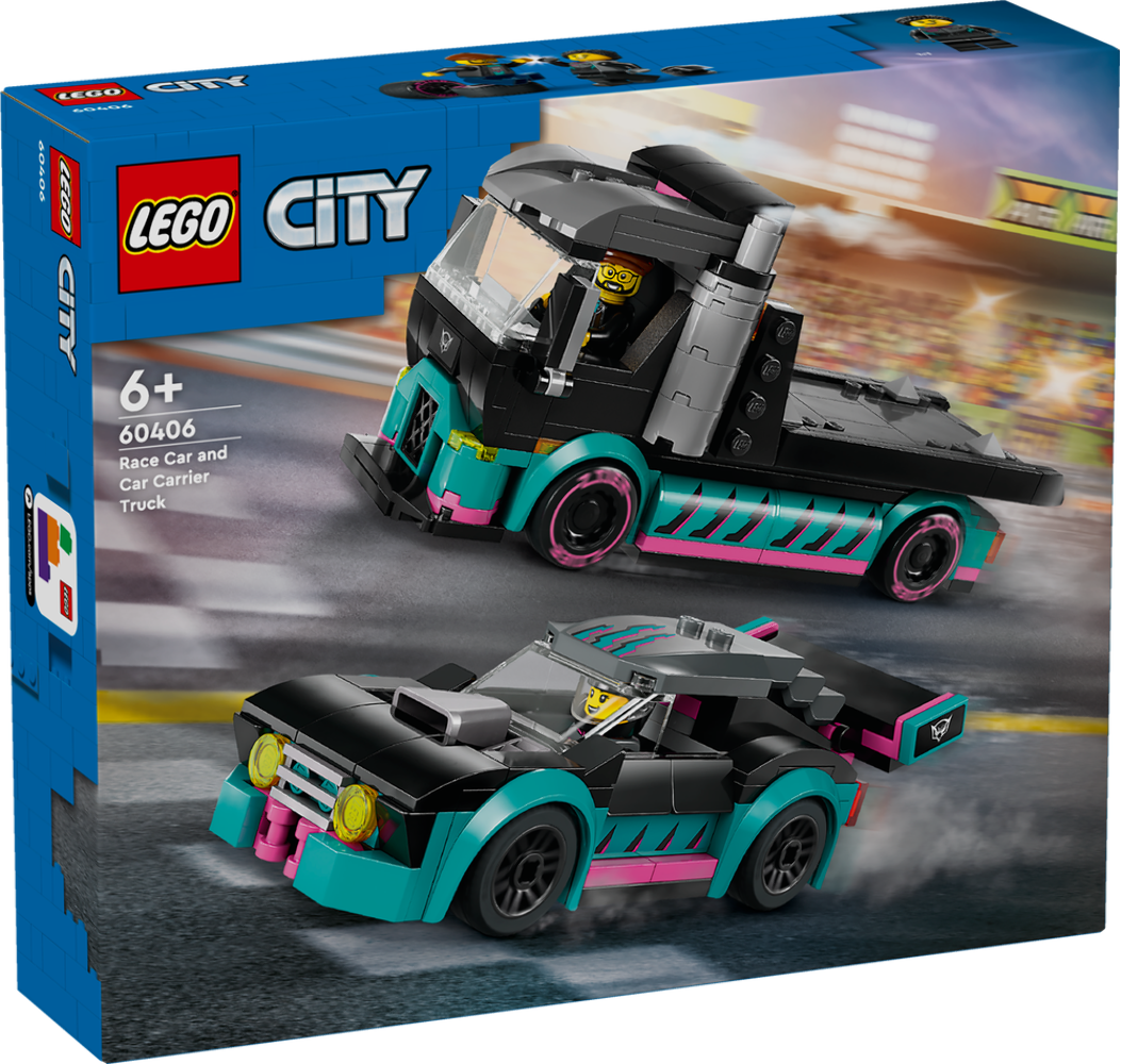 LEGO City 60406 Rennwagen- und Autotransporter-Spielset, 328 Teile - Bild 5