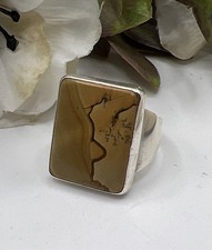 Vintage Sterling Crazy Lace Agate Ring Size 11