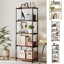 5-Tier Bookshelf, Industrial Bookcase, Display Shelving Unit