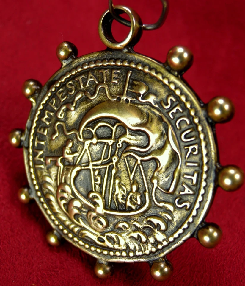Капеллан Второй мировой войны винтажный St. George убийство дьявола бронзовый четки брелок медаль кулон - Изображение 3 из 4